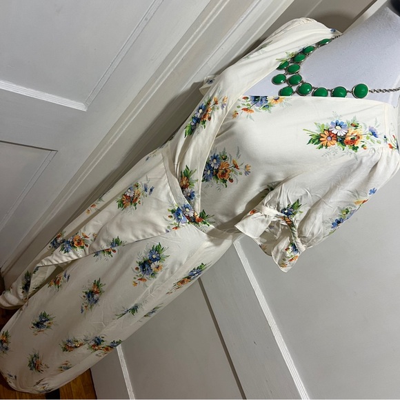 New with tags Madewell Cream Floral Long Sleeve Dress women's size 8 - Picture 9 of 16